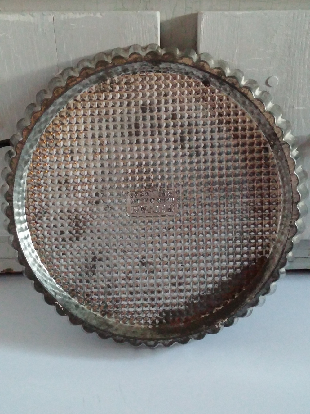 Vintage Kaiser Metal Scalloped Tart Pan, West Germany, 20.5 in